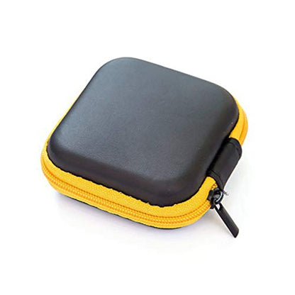 Sewroro Mini EVA Headphone Case, Portable Travel Earphone Pouch, Earbud Storage Box, USB Cable Holder, 2.95 x 2.95 x 0.98 Inches (Yellow) - color: Yellow