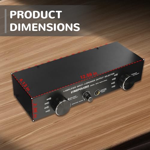 Amplifier Speaker Switcher Selector Supports 4 Input 4 Output