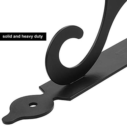 Acrux7 5.5 x 4.3 Inch Heavy Duty Black Metal Shelf Brackets - 12 Pack With Screws, L-Shaped Support Angle Brackets for Floating Shelves - size: 5.5“x4.3”, style: 12 pcs-black