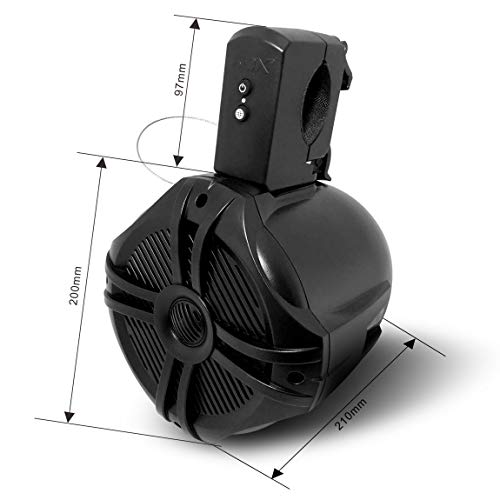Fully Wireless Marine Speakers 6.5” (Pair) – 350W Bluetooth Rechargeable Boat & Wakeboard Tower Speakers, No Wiring, Waterproof, Fits Roll Bars, Outdoor Speakers for Boat ATV UTV Quad Jeep