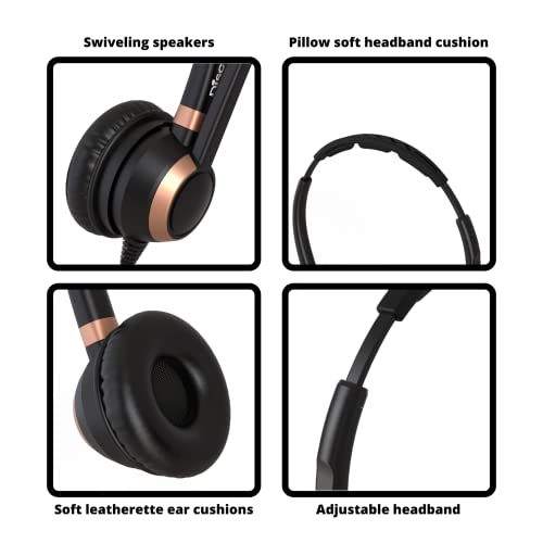 Discover D712U Corded USB Softphone Headset for Professionals- Compatible with Microsoft Teams, RingCentral, Webex, Jabber, Avaya, Zoom and More