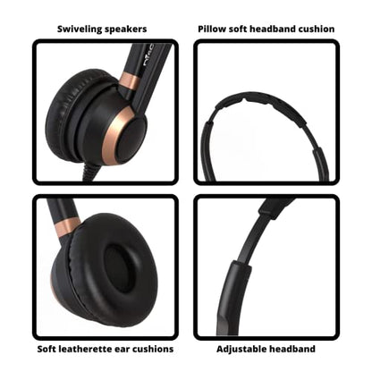 Discover D712U Corded USB Softphone Headset for Professionals- Compatible with Microsoft Teams, RingCentral, Webex, Jabber, Avaya, Zoom and More