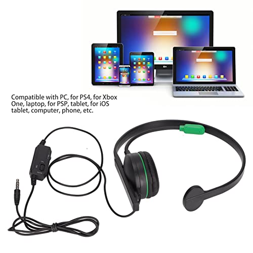 S481 Single Ear Gaming Headset 3.5mm Stereo Wired One Ear Headset with Mic and in Line Control for One Wired One Ear Headset, Gaming Chat Headset , 3.5mm