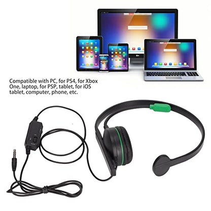 S481 Single Ear Gaming Headset 3.5mm Stereo Wired One Ear Headset with Mic and in Line Control for One Wired One Ear Headset, Gaming Chat Headset , 3.5mm
