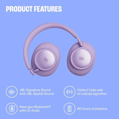 JBL Live 780NC - Noise Cancelling Headphones - Black | JBL Signature Sound with Hi-Res Audio wired and wireless, True Adaptive Noise Cancelling 20, real time calibration - color: Black