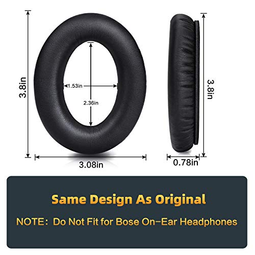 GEVO Premium Replacement Ear Pads for Bose QC35 & QC35ii Headphones - Black | Fits QuietComfort 35 & 35ii / SoundLink 1&2 AE（Over-Ear）- Soft Protein Leather · Adaptive Memory Foam and Extra Durable - color: Black