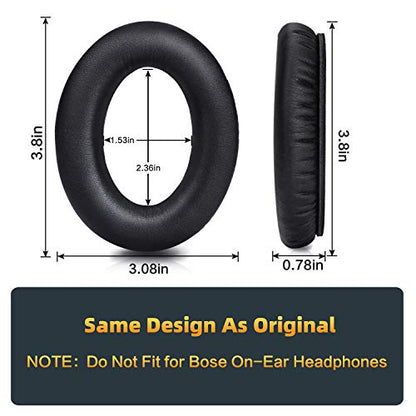 GEVO Premium Replacement Ear Pads for Bose QC35 & QC35ii Headphones - Black | Fits QuietComfort 35 & 35ii / SoundLink 1&2 AE（Over-Ear）- Soft Protein Leather · Adaptive Memory Foam and Extra Durable - color: Black
