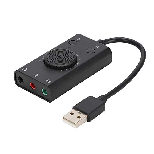 Diyeeni ORICOSC2 USB Sound Card, Multifunction Drive - Free External Audio Card, Volume Control Sound with 3.5mm Audio Jacks for Desktop PC Laptop