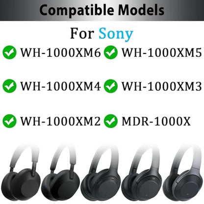 Adhiper Headband Cover for Sony XM6 XM5 XM4 XM3 XM2 Headphones | Accessories for WH-1000XM6 WH-1000XM5 WH-1000XM4 WH-1000XM3 WH-1000XM2, with Hanging Loop, 6mm Thick Cushion, Anti-Peeling