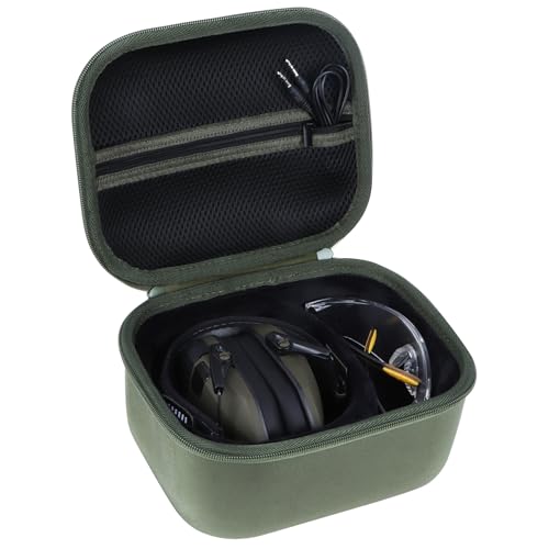 Storage Case Compatible with Walker's Razor Slim Shooting Hearing Protection Electronic Earmuffs - color: Military Green