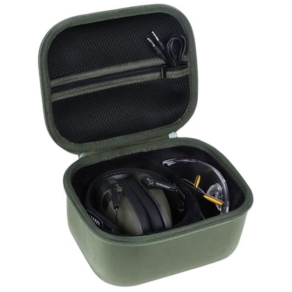 Storage Case Compatible with Walker's Razor Slim Shooting Hearing Protection Electronic Earmuffs - color: Military Green
