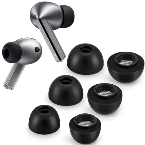 [Upgraded - Non Popping Off] Foam Ear Tips for Samsung Galaxy Buds3 Pro - Ultimate Comfort and Unshakeable Fit with Memory Foam Earbud Tips, Earbud Replacement Tips for Galaxy Buds 3 Pro - S/M/L