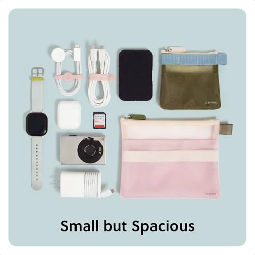 U Brands Tech Pouch Combo, Set of 2 - color: Rose Pink and Olive Green