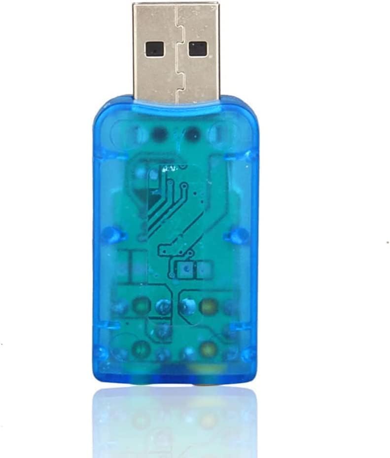 External 5.1 USB Stereo Sound Card USB 2.0 to 3D Audio Sound Card Adapter Virtual 5.1 Channel for Windows and Mac, PC, Notebook with 3.5mm Headphone and Microphone