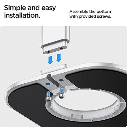 Spigen Premium Aluminum Headphone Stand for AirPods Max 1/2 (2020/2026) | Universal Compatibility for AirPods Max, Sonos Ace, Bose, Beats, Sony, PlayStation, etc [Charger Not Included] - Silver - color: Silver