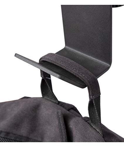 Stand Up Desk Store Clamp-On Under Desk Headphone Hanger, Backpack Hook, and Purse Holder - Black