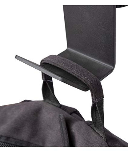 Stand Up Desk Store Clamp-On Under Desk Headphone Hanger, Backpack Hook, and Purse Holder - Black