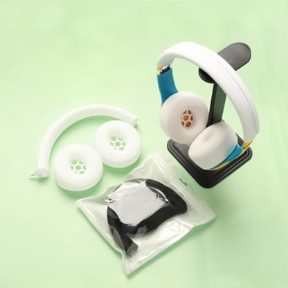 Adhiper Solo3 Ear Pads & Ear Covers & Headband Cover for Beats Solo 3 & Solo 2 Wireless Headphones, Protein Leather Solo3 Earpad Replacement Accessories Silicone Sweat Covers - White - color: White