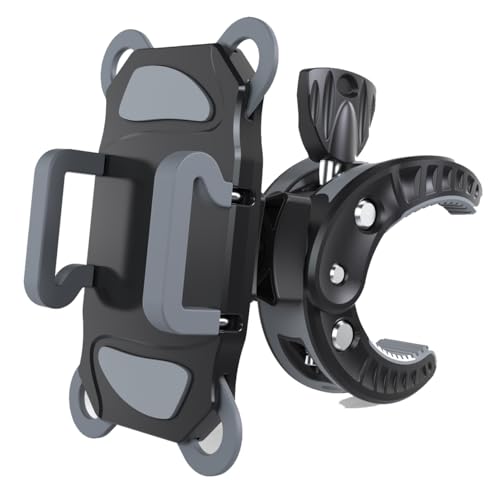 Crescendo CR-30 SlimClip Mic Stand Phone Holder, iPhone Clamp Mount, Pole Phone Mount, Microphone, Music or Drum Stand, Mic/Phone Clip - for iPhone, Samsung Galaxy, Pixel, Any Smartphone (Grey) - color: Grey