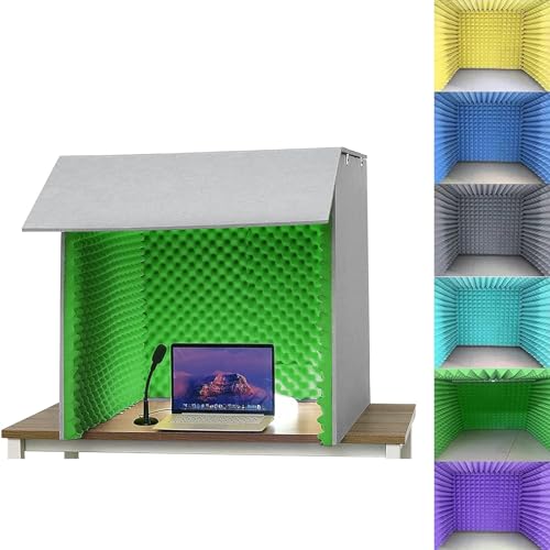 Soundproof Isolation Shield,60 * 60cm Portable Vocal Booth Box, Microphone Absorbing Shield for Private Space, Desktop Soundproof Cover (Purple) - color: Purple