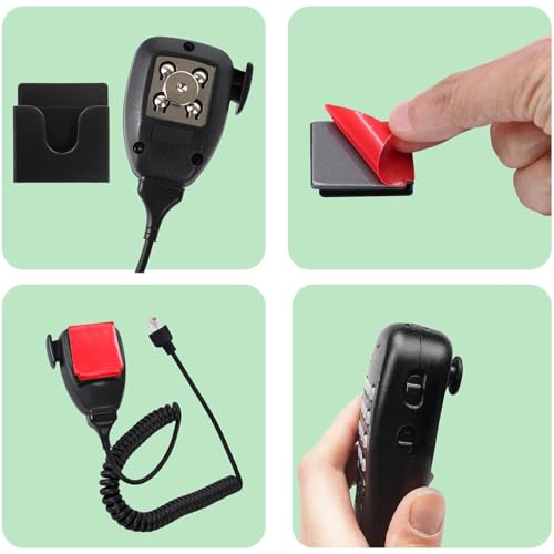 2PCS Black Radio Microphone Hanger, 30x30x16mm, Style 2 | Adhesive Back, CB Microphone Holder, Plastic Car Mic Hanger, For Cars Homes Offices - size: 30 x 30 x16 mm ,Style 2