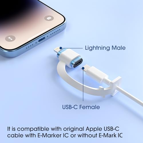 TechMatte USB C to Lightning Adapter 2 Pack 2.2A Charging Data Transfer - color: Blue, size: 2 Pack