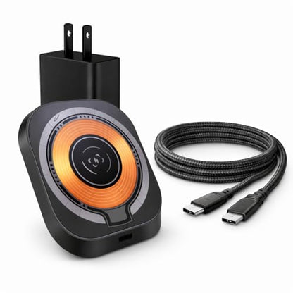 Wireless Charger 3‑in‑1 Charging Station, 15W Fast Wireless Charging Dock, Qi Certified Multi‑Device Charging Pad for iPhone & Android Phones, Smartwatch & Earbuds, Slim USB‑C Charger with Adapter