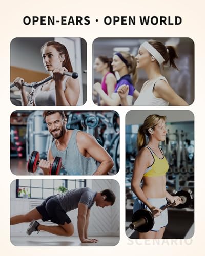 Open-Ear Headphones, Over Ear Earbuds with Ear Hooks, Wireless Earbuds Bluetooth 5.4 with Microphone, 60H Playtime, IPX7 Waterproof, Touch Control, Clear Calls for Running Workouts Sports | Wireless Earbuds Bluetooth 5.4 for Running, Rich Bass, Hi-Res Aud