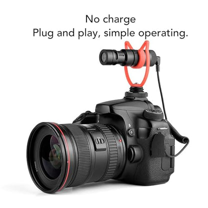 Zopsc USB Noise Reduction Condenser Mic for Camera | Plug and Play Camera Microphone, Aluminum Alloy Shotgun Mic, Lavalier Mic Alternative for Camcorder, Smartphone Recording