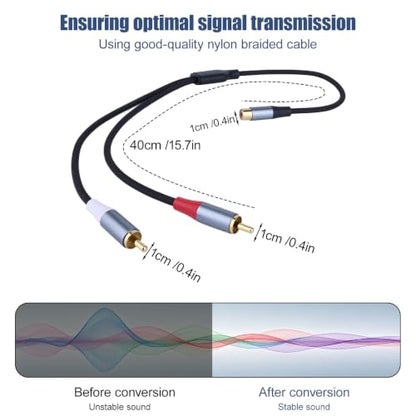 3.5mm Female to 2 RCA Male Audio Cable