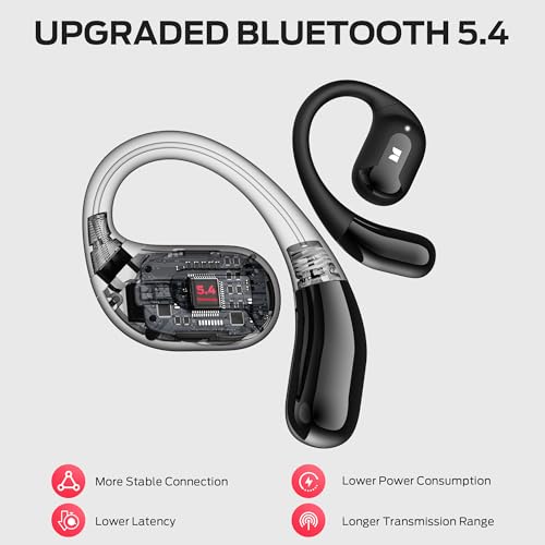 Monster Open Ear AC317 Headphones, Wireless Headphones with Premium Stereo, Bluetooth 5.4, 24H Playback, Crystal Clear Calls, USB-C Charging, Touch Control, Sweat Resistant Open Ear Wireless Earbuds