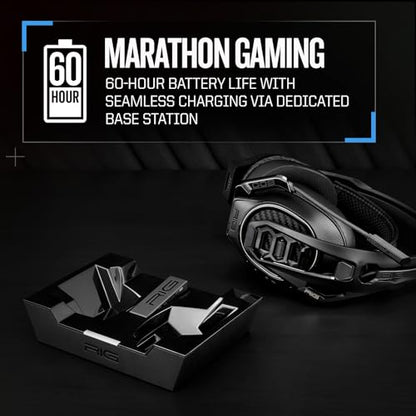 RIG 800 PRO HX Wireless Gaming Headset & Multi-Function Base Station Xbox | Officially Licensed for Xbox Series X|S, Xbox One, PC - Dolby Atmos 3D Audio - 60 Hour Battery - Flip-to-Mute Mic