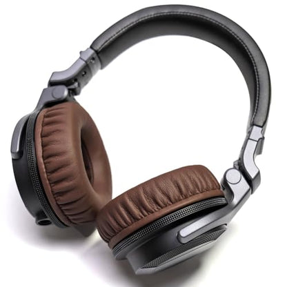 Soft Protein Leather Ear Pads for Pioneer HDJ CUE1 Cue One, HDJ500 DJ Headphone (Brown) - color: Brown