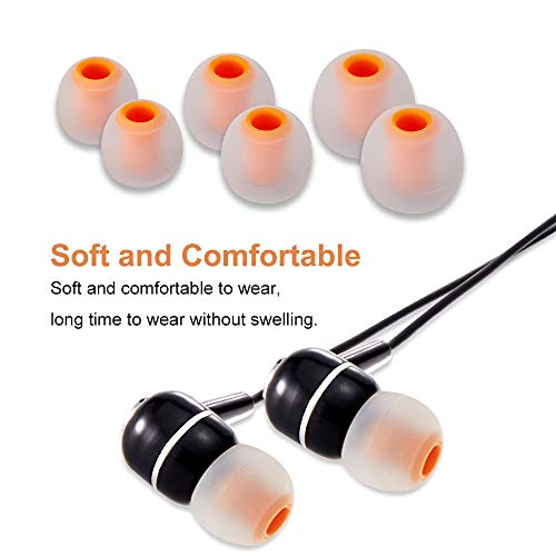 Earbud Tips Soft Silicone Earbuds Replacement Tips Fit for in-Ear Headphones(Inner Hole from 3.8mm -4.2mm Earphones) 9 Pairs S/M/L