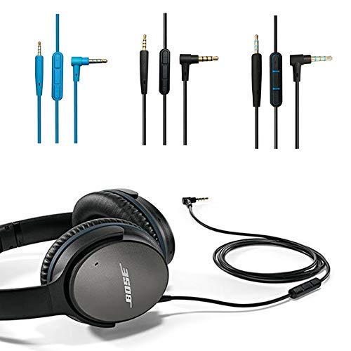 Replacement Audio Cable Cord Extension Wire for Bose QuietComfort QC25 QC35 Headphones with in line Mic Volume Control (Blue)