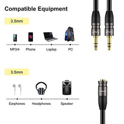 J&D 3.5 mm to 2X 3.5 mm Cable, Gold Plated Joint Copper Shell Heavy Duty 3.5mm 1/8 inch TRS Female to Dual 3.5 mm 1/8 inch TRS Male Y-Splitter Stereo Audio Adapter Cable, 6.6 Feet - size: 6.6 Feet