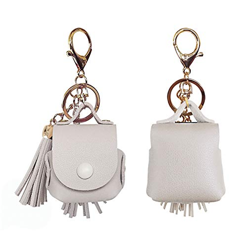 MODOS LOGICOS Charging Case Cover for Apple AirPods, PU Leather Case with Tassels - Beige - color: Beige(pu)