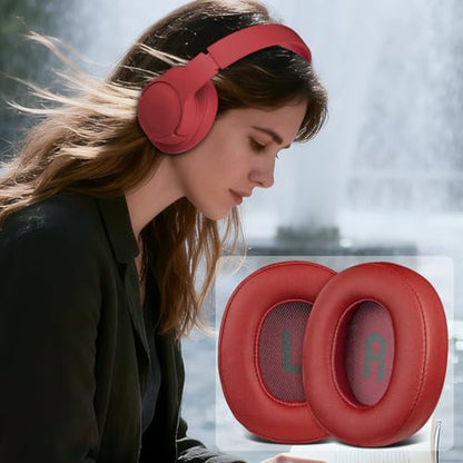 SOULWIT Earpads Replacement for JBL Tune 700BT, 710BT, 720BT, 750BTNC, 760NC, 770NC Wireless Over-Ear Headphones, Ear Pads Cushions with Soft Protein Leather and High-Density Foam - Red - color: Red