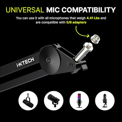 Microphone Boom Arm Stand, Heavy Duty Adjustable Mic Stand with Cable Ties, Desk Mount Arm Stand for Gaming Streaming Podcasting. - color: MI06 LARGE
