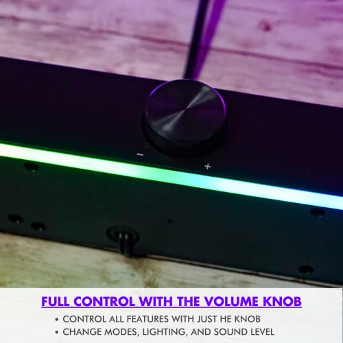 Tilted Nation Gaming Soundbar - Monitor Sound Bar for PC - RGB Computer Speakers for Desktop PC (Wireless or USB Wired) Crisp Audio and Adjustable LED