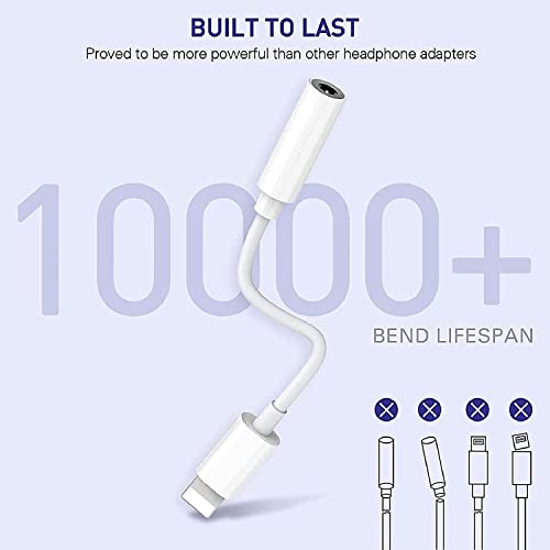 [Apple MFi Certified] iPhone 3.5mm Headphone Jack Adapter,2Pack for Apple Lightning to 3.5mm Earphones Jack Adapter Cord Dongle Aux Cable Converter Accessories Compatible with iPhone14 13 12 11/Xs/XR - size: 2pack-L