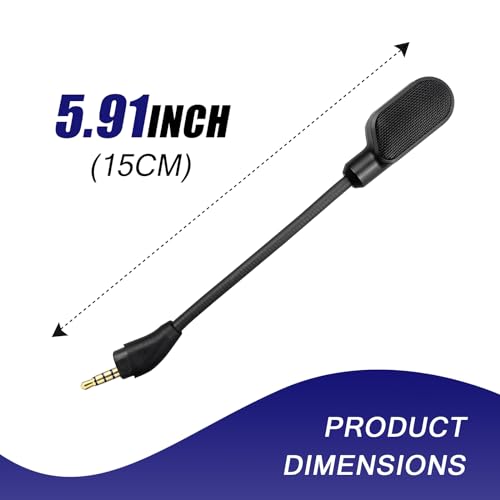 Upgraded Mic Replacement fits for HyperX Cloud III Wired/Wireless Gaming Headphone, Detachable Noise Cancellation Backup Microphone for Crystal Gaming Voice Chat