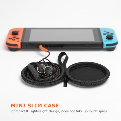 Ginsco Mini-Portable Hard Shell Earbuds Case for Apple EarPods Headphones USB-C Wired Ear Buds/Skullcandy Jib Wired Earbuds, Travel Case for Earphones Earplugs (2, Black) - color: Black