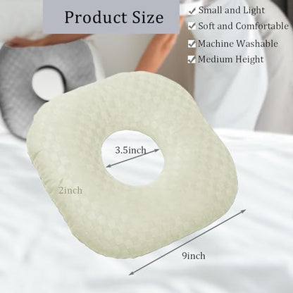 Ear Piercing Pillow with Hole for Cartilage Piercings, CNH Support - color: Cream