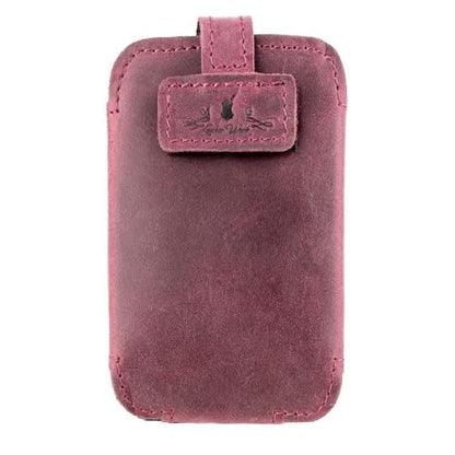 Euphonium Wireless Microphone Clip-On Pouch. Genuine Leather Bodypack Holder w. Secure hook & loop Straps - color: Marsala, size: Euphonium