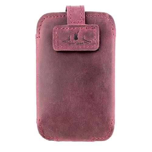 Euphonium Wireless Microphone Clip-On Pouch. Genuine Leather Bodypack Holder w. Secure hook & loop Straps - color: Marsala, size: Euphonium