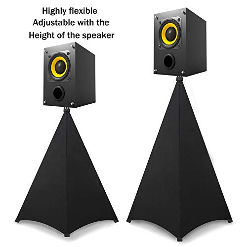 Dofilachy Speaker Stand Cover-DJ Bag with 360 Degree Cover, Speaker Tripod Scrim Cover for Speaker/Lighting with Free Travel Bag (Two Pack-Black) - color: Two Pack-black