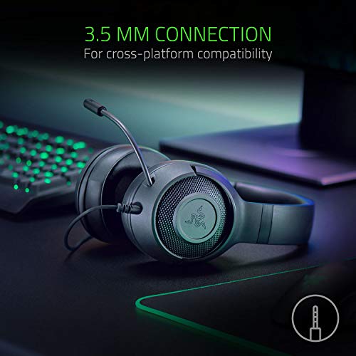 Razer Kraken X Lite Wired 7.1 Gaming Headset, 7.1 Surround Sound, Lightweight Design, Wired Gaming Headphones with Microphone for PC, Mac, Xbox One, Xbox Series X|S, PS4, PS5 - Black (Renewed)