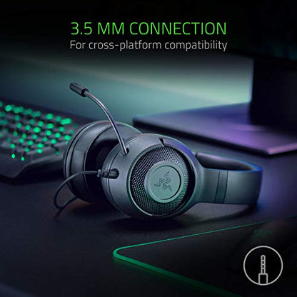 Razer Kraken X Lite Wired 7.1 Gaming Headset, 7.1 Surround Sound, Lightweight Design, Wired Gaming Headphones with Microphone for PC, Mac, Xbox One, Xbox Series X|S, PS4, PS5 - Black (Renewed)