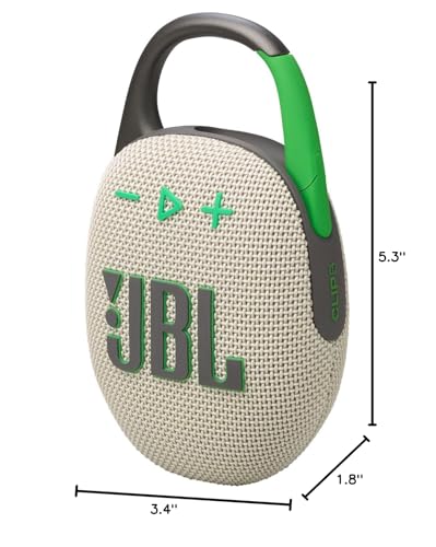 JBL Clip 5 Bluetooth Speaker and divvi! Protective Case - Sand - color: Sand